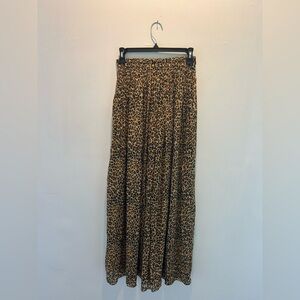 Farm Rio Maxi Leopard Print Elastic Waist Skirt XS (no tag)